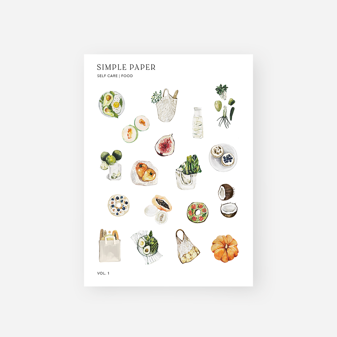 Self Care | Food Stickers Vol. 1 - Simple Paper