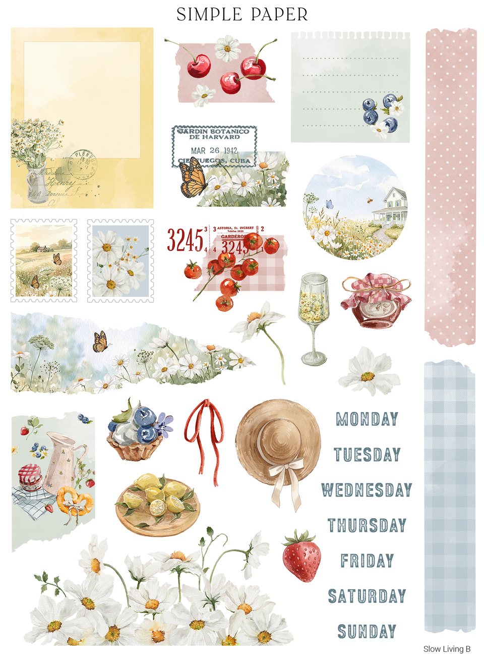 Summer days, a Simple Paper sticker sheet made for this journal