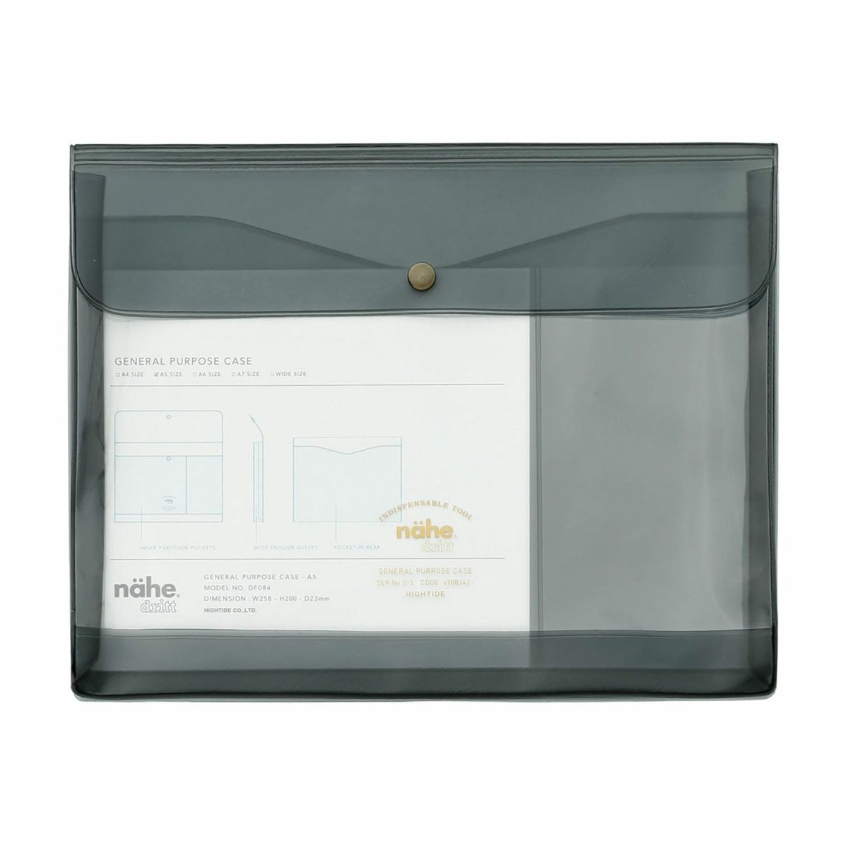 Hightide Nahe General Purpose Case A5 Clear Gray