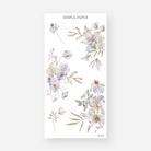 Large lavender lily, cream rose and lilac orchid bouquet stickers with thistles and daisies, January 2024 Sheet N