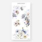 Poppy and anemone bouquets with matching uncolored line art outlines, Sheet N