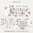 From Paris With Love decorative sticker kit flat lay with all sheets and bonus sheets, Full Kit