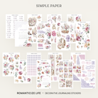 Romanticize Life Full Decorative Kit: 14 sticker sheets of watercolor florals, balcony scenes and date dots by Simple Paper
