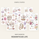 Romanticize Life Shop Favorites Bundle: six sticker sheets with florals, letters and balcony scenes by Simple Paper