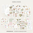 Springbound Full Decorative Kit: 14 sticker sheets of spring florals, travel ephemera and date dots by Simple Paper