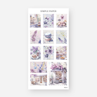 Vintage postage stamp stickers with bakery scenes, macarons and a flower shop storefront, April 2024 Sheet I