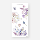 Cornflower, anemone and bluebell floral stickers with a vintage label frame, April 2024 Sheet O