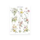 Parkside Sheet A sticker sheet: blue and white hydrangea bouquets, pink roses and trailing moss