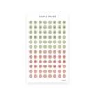 Parkside Sheet H sticker sheet: date dots numbered 1 to 31 in light green and soft pink