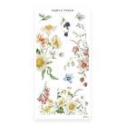 Parkside Sheet N sticker sheet: cream, pink and purple blooms with foxgloves and strawberries