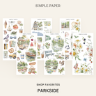 Parkside Shop Favorites Bundle: six sticker sheets with summer blooms, rowboats and park scenes by Simple Paper