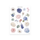 By The Sea Sheet B sticker sheet: single anemone, hydrangea, sweet pea, peony and berry stems