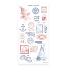By The Sea Sheet Bonus sticker sheet: a compass rose, an anchor and red and blue postmarks