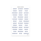 By The Sea Sheet C sticker sheet: Monday to Sunday word labels with Notes and Important tags