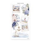 By The Sea Sheet J sticker sheet: instant photos of a striped sofa, a lighthouse and a beach table
