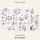 By The Sea Shop Favorites Bundle: six sticker sheets with blue hydrangeas, harbors and seashells by Simple Paper