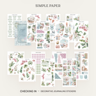 Checking In Full Decorative Kit: 14 sticker sheets of orchids, palms, resort scenes and date dots by Simple Paper