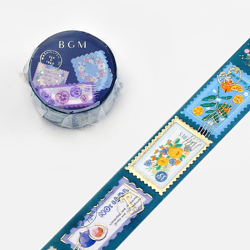 BGM Washi Tape | Post Office Blue Plant - Simple Paper 