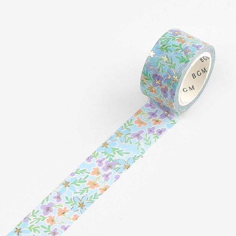BGM Washi Tape Flower Field Blue