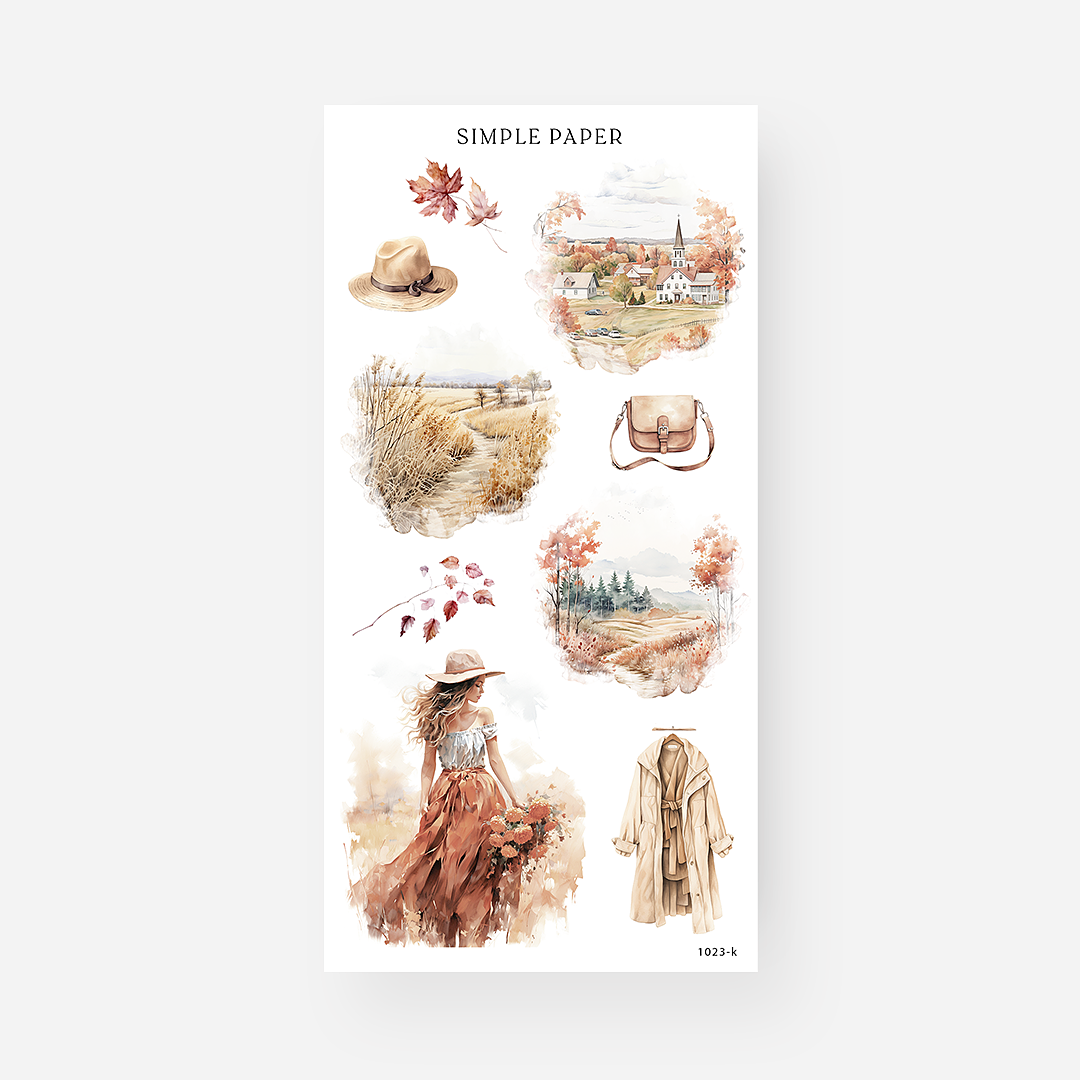 October - Sheet K - Simple Paper