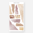Torn paper ephemera stickers with dictionary pages and dried floral clippings, October 2024 Sheet G