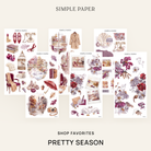 Pretty Season Shop Favorites Bundle: six sticker sheets with watercolor swans, florals and autumn scenes by Simple Paper