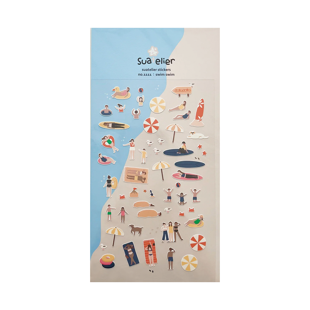Suatelier Stickers | No. 1111 | Swim Swim - Simple Paper 