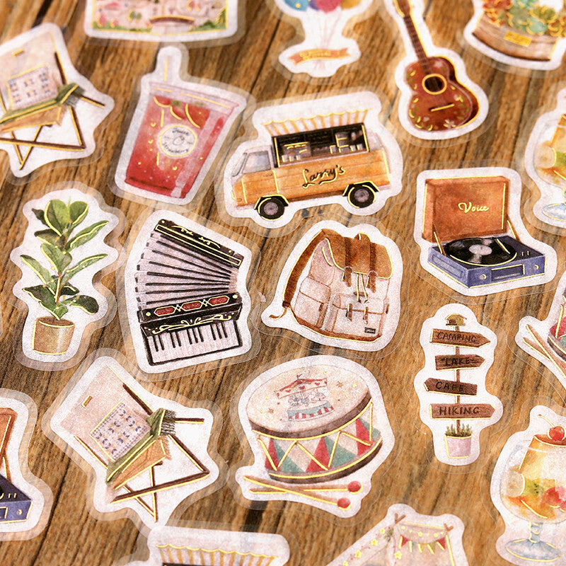 BGM Agenda Sticker Flake Stickers | Aozora Nominoichi | Let's Party - Simple Paper 
