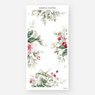 Poinsettia, holly and berry corner frame stickers with pale eucalyptus leaves, December 2024 Sheet N