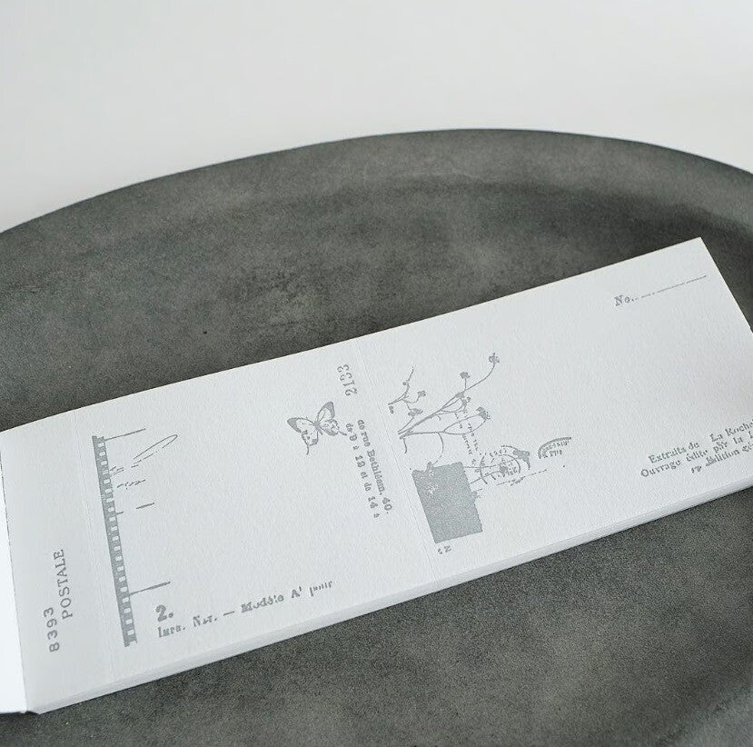 Yohaku Letterpress Ticket Style Memo M-134 Grey