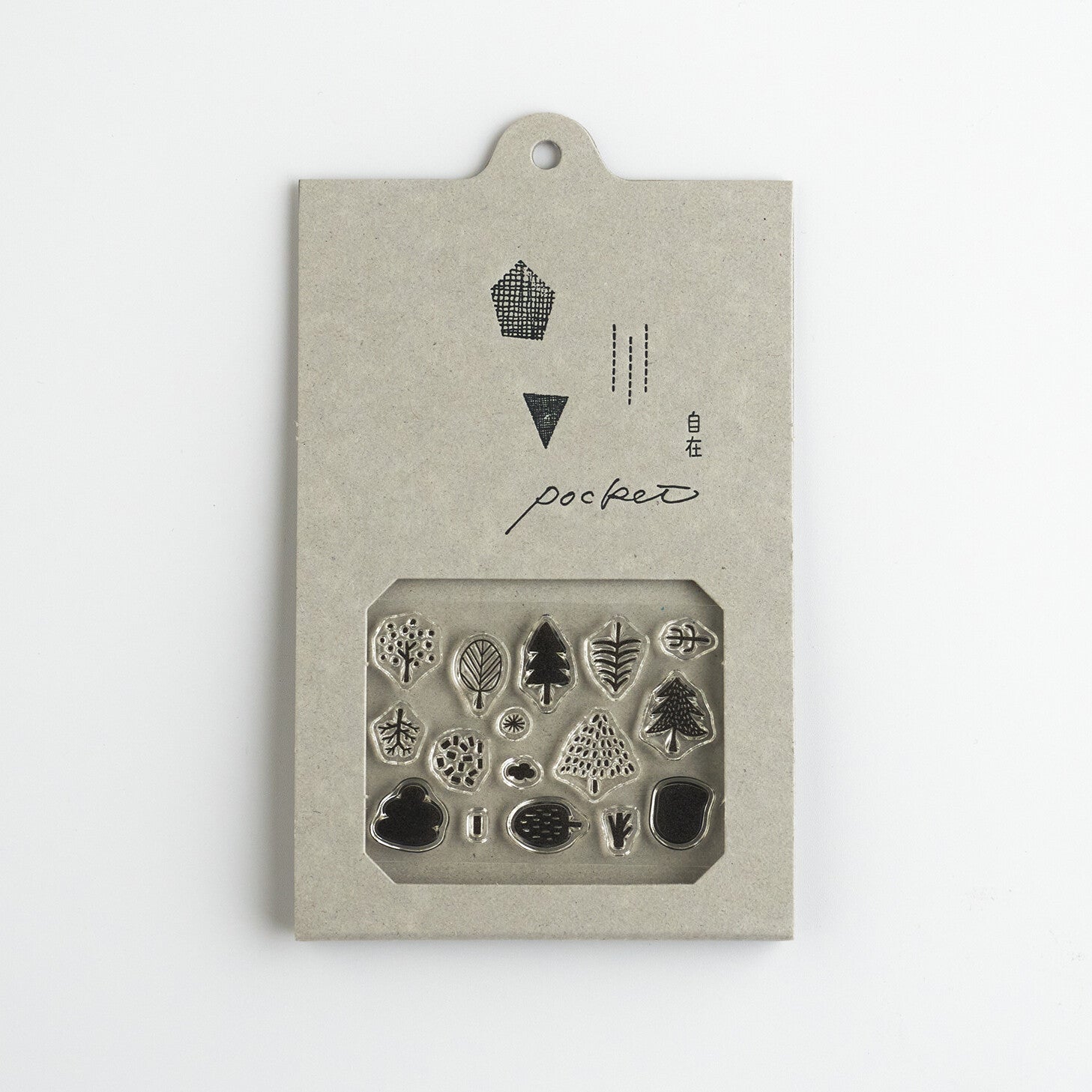 Nombre JIZAI Clear Stamp Pocket Trees 01