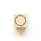 forme. Wooden Rubber Stamp Merci Beacoup