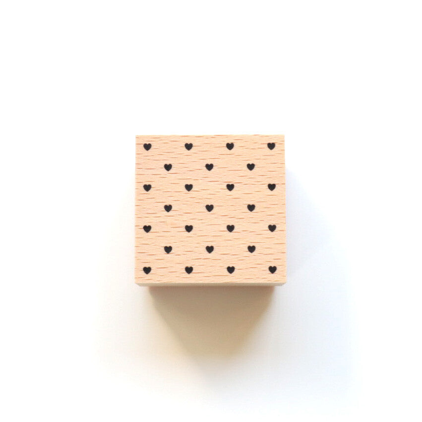 forme. Wooden Rubber Stamp Heart Pattern
