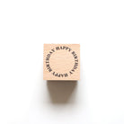 forme. Wooden Rubber Stamp Happy Birthday