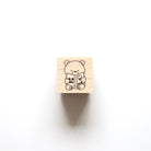 forme. Wooden Rubber Stamp Bear With Book