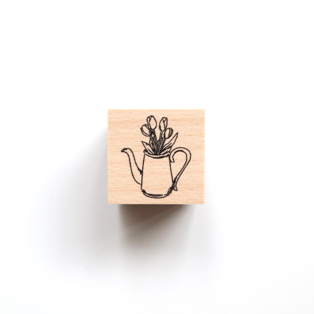forme. Wooden Rubber Stamp Tulips