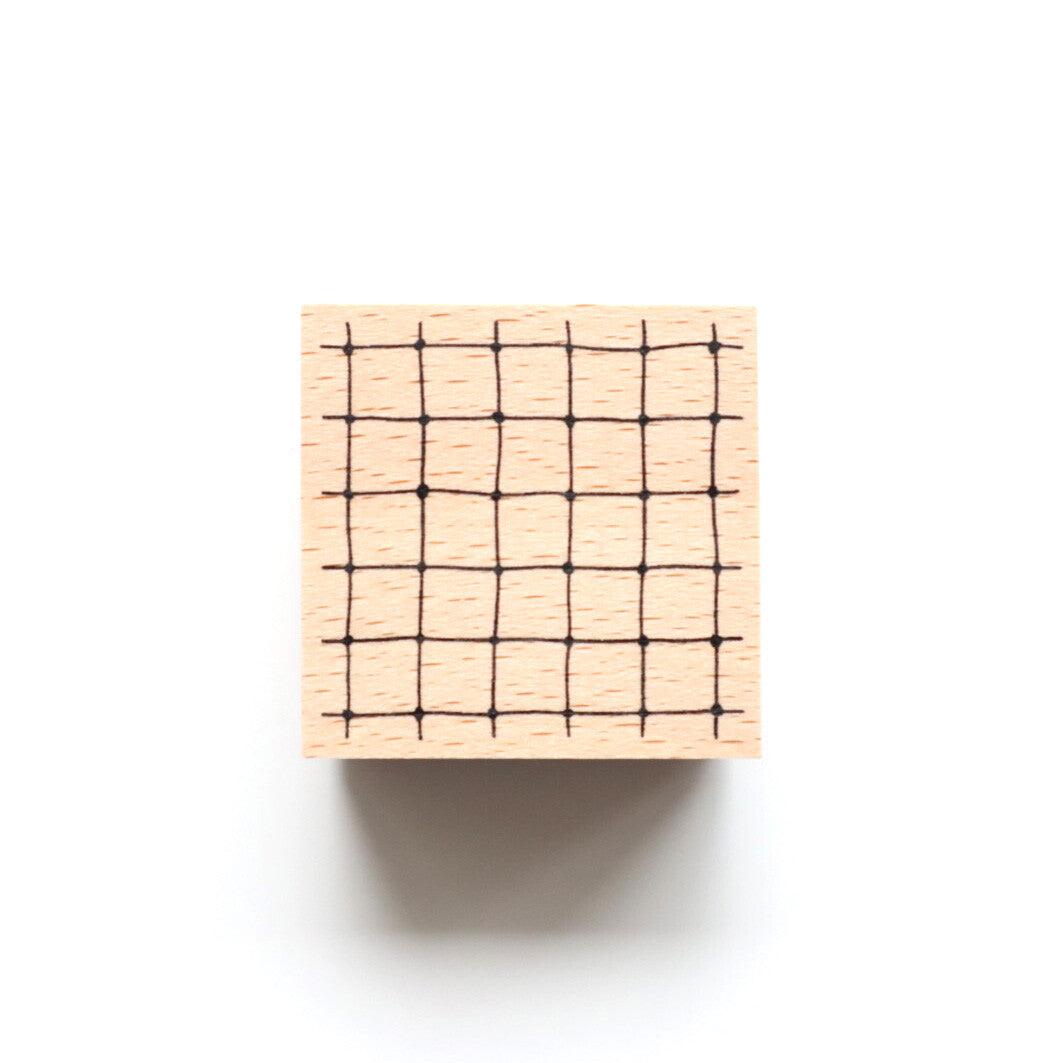forme. Wooden Rubber Stamp Check Pattern