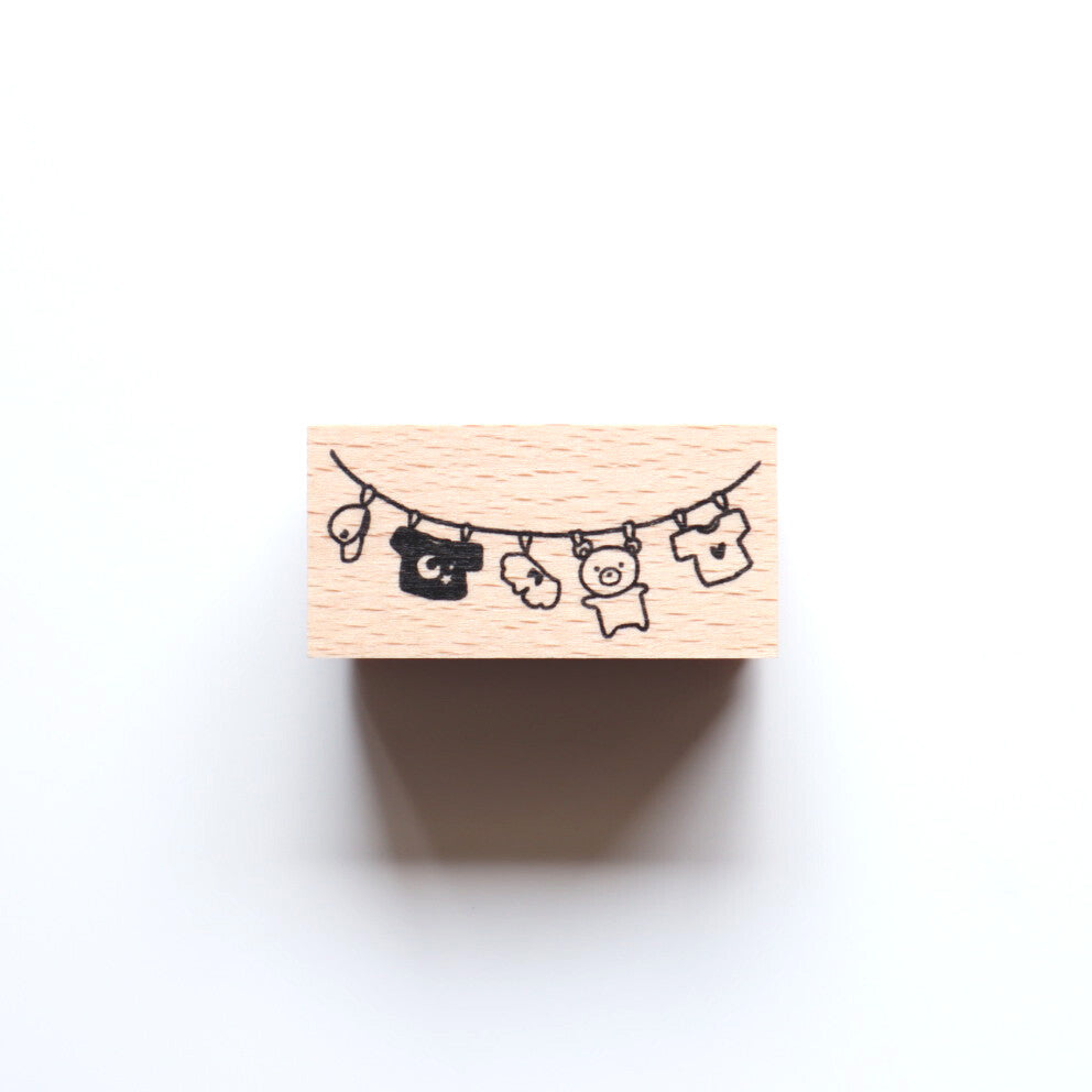 forme. Wooden Rubber Stamp Laundry