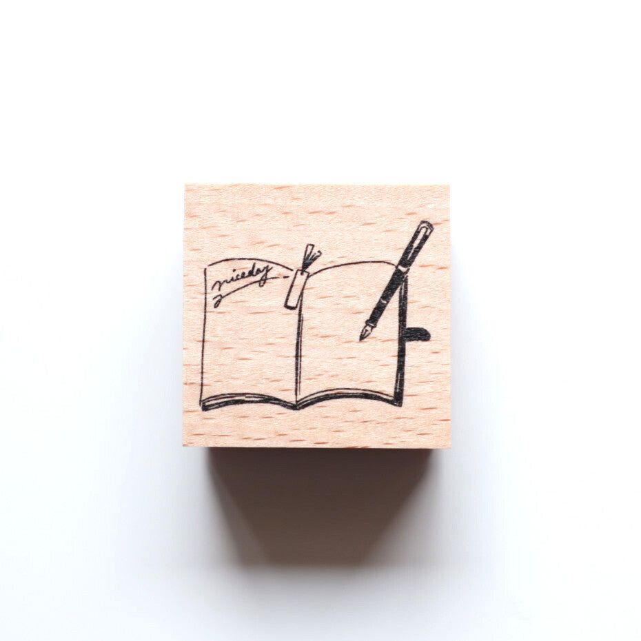 forme. Wooden Rubber Stamp Journal & Pen