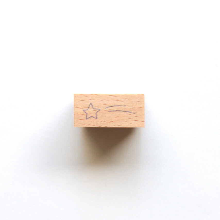 forme. Wooden Rubber Stamp Shooting Star