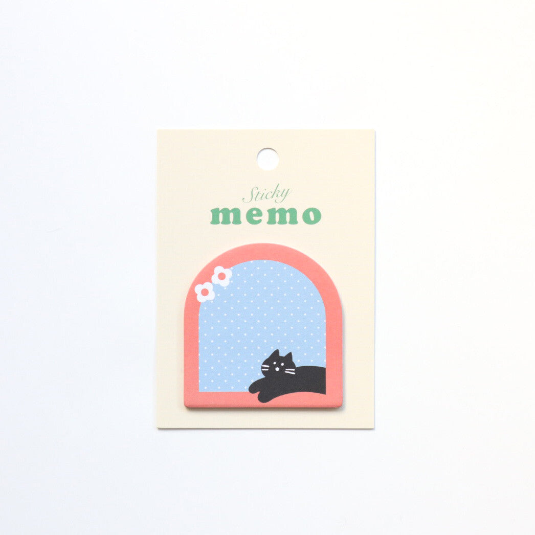 forme. Sticky Memo Notes Window Frame With Cat