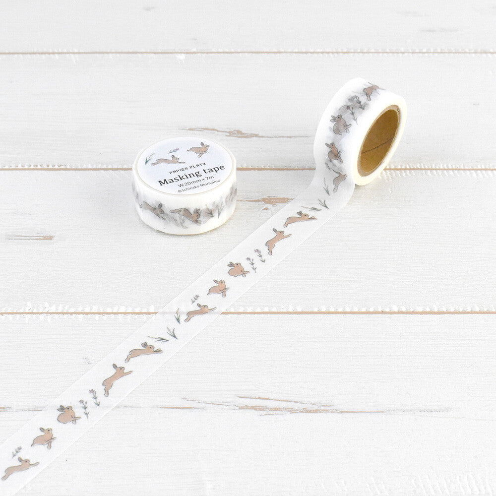 Papier Platz x Schinsko Moriyama Washi Tape Wild Rabbit 52-096