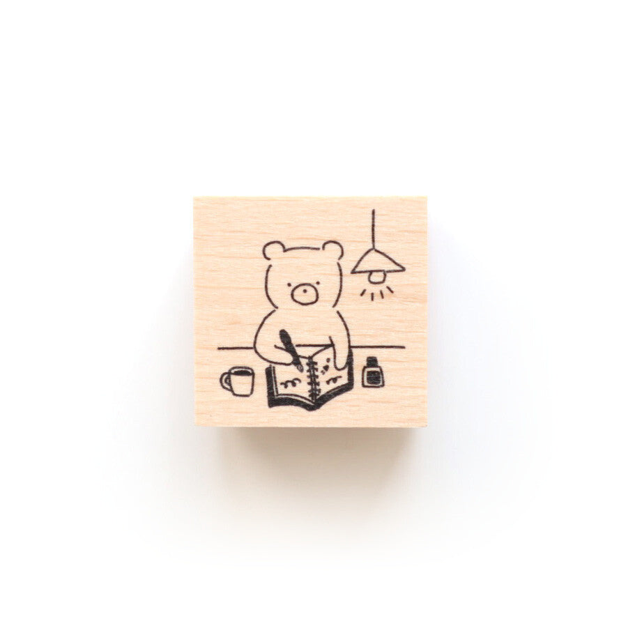 forme. Wooden Rubber Stamp Bear Planning