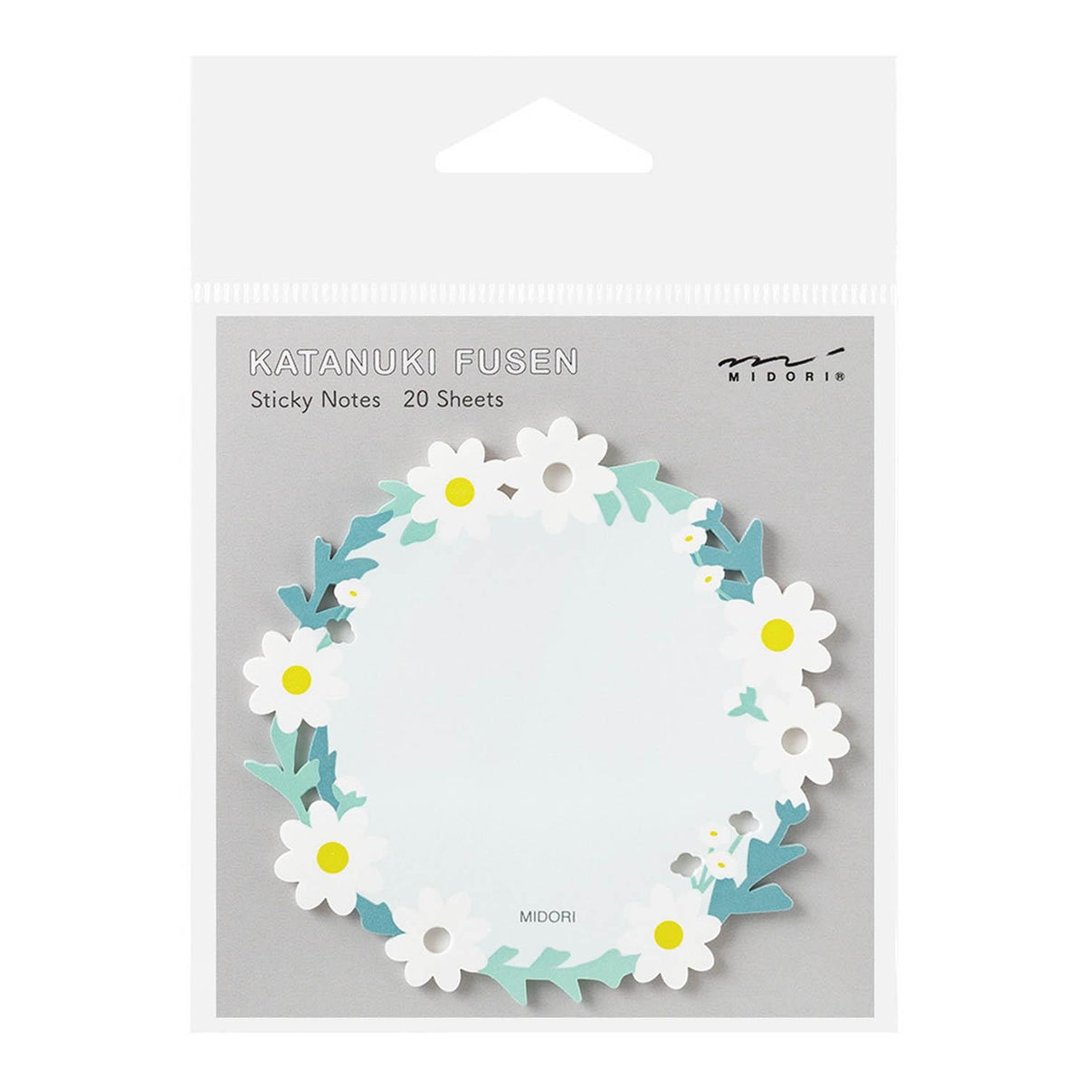 Midori Die Cut Sticky Notes Wreath White