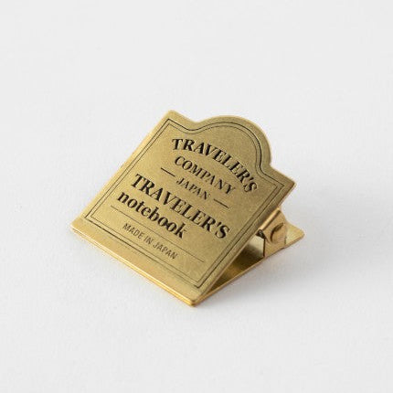 Traveler's Notebook Brass Clip | TRC Logo - Simple Paper 