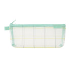 Midori Mesh Pen Case With Gusset Green Check Medium