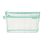 Midori Mesh Pen Case With Gusset Check Green Large