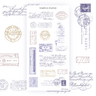 Vintage postage stamps, postal marks and cursive script notes on the Garden Stories bonus sheet