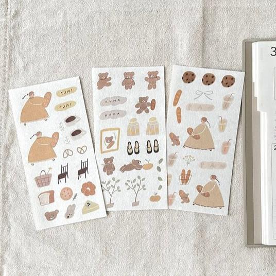 ranmyu Washi Sticker Set Girl And Bread