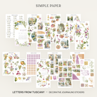 Letters From Tuscany full kit with Tuscan villas, cypress hills, arched doors, lemons, florals and an August 2025 calendar